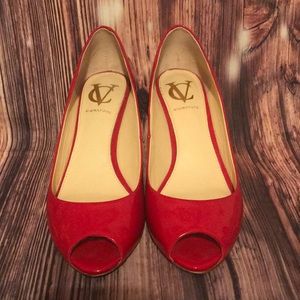 Vince Camuto Signature peep toe heels